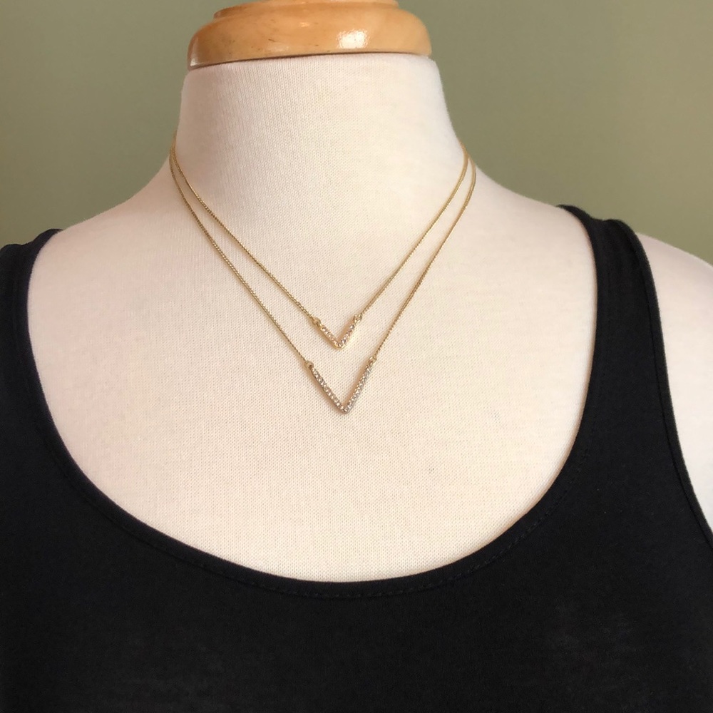 Victoria’s Secret Double V layered Necklace - Picture 4 of 7